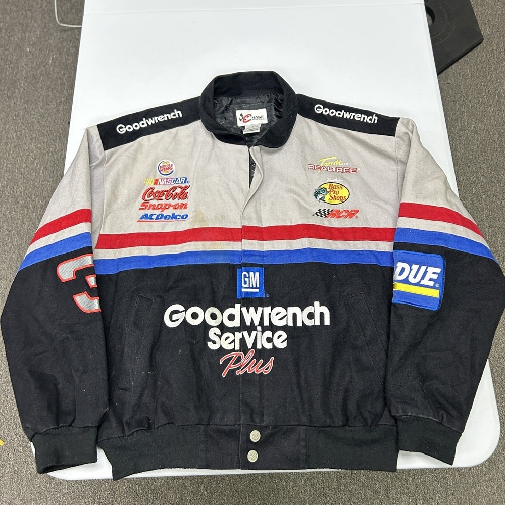 Chase Authentics Racing Jacket Mens S Black Dale Earnhardt GM Goodwrench NASCAR
